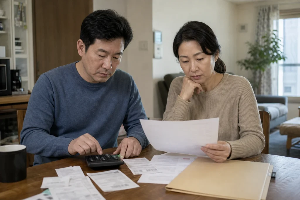 유류분 계산 방법 관련 날짜와 자료를 확인하는 장면
